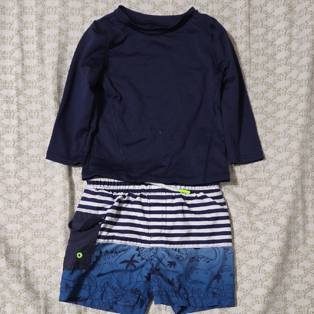 Cat & Jack Navy and Blue Kids Swim Trunks
